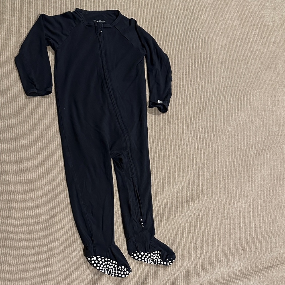 Classic Black Kids Footed Pajama